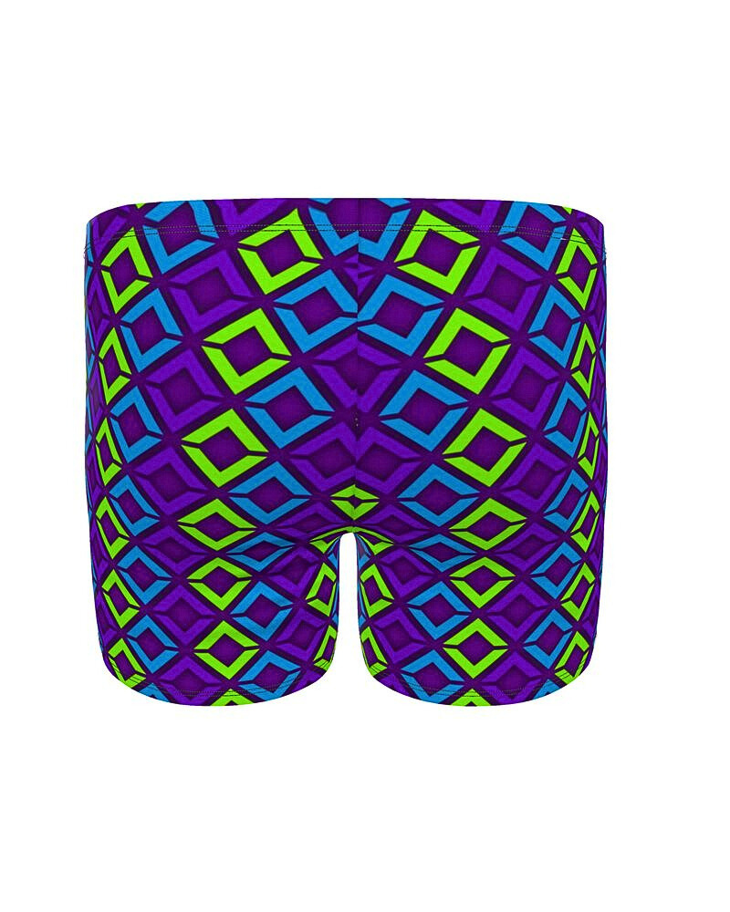 Introducing "Peacock" — a stunning design inspired by the vibrant aesthetics of 90's surf style. The design showcases stacked "A" and "U" shapes that are meticulously arranged, creating a captivating rhythm and balance. Each vertical row features a repeating pattern of vivid green, bold blue, and deep purple that pays homage to the iconic color palette of Gecko Hawaii. 