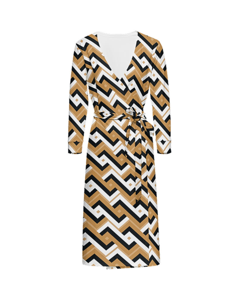Unleash timeless elegance with our wrap dress – a versatile essential that effortlessly transitions from desk to dinner. The slim fit and V-neck design accentuates your collarbone and neckline, while the waist tie emphasizes your beautiful curves. Whether you're making power moves in the office or stepping out for an evening, this knee-length wrap dress exudes confidence and style.