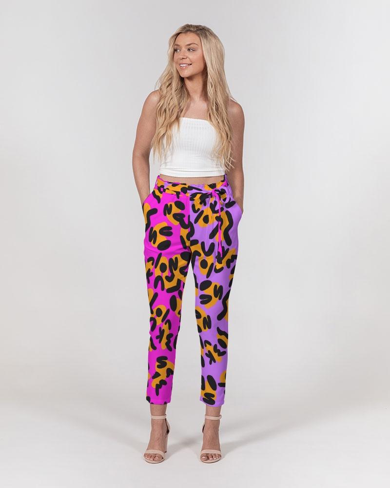 Show off your figure in all the right places with our beautifully made high waisted Tapered Pants. Made from smooth chiffon with moderate stretch, it's just as comfortable as it is chic. Comes with a two-tone self-tie belt.