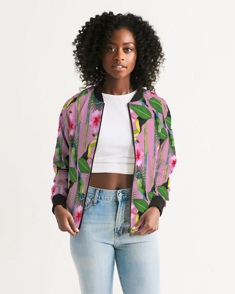 Hand-cut and crafted with care, your custom Bomber Jacket will set off any look! Its lightweight, airy fabric is lined with the perfect amount of insulation for the chillier months making this a great year-round go-to.