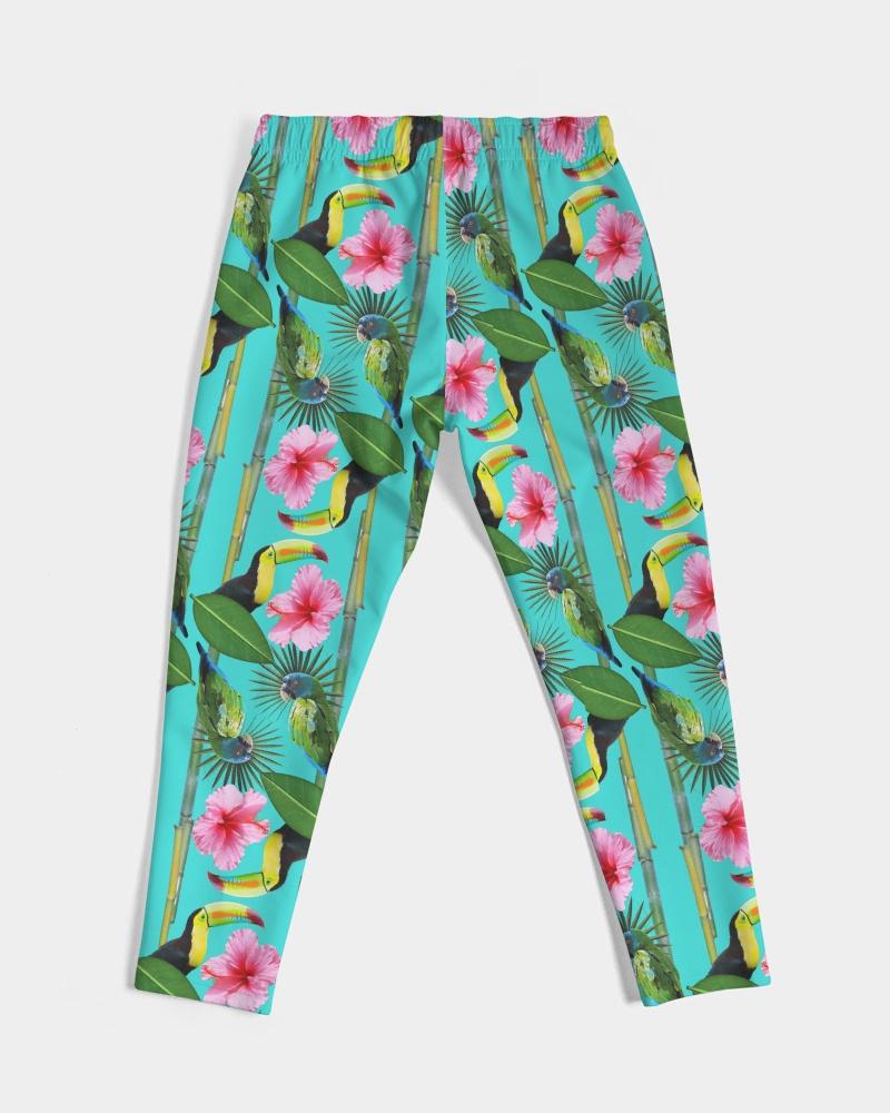 It's a jungle out there so why not "blend in"? This print has a great way of utilizing blues, greens, pinks, yellow, and even orange. Just like a jungle, vibrant, and full of life. Available in blue, green, and pink.