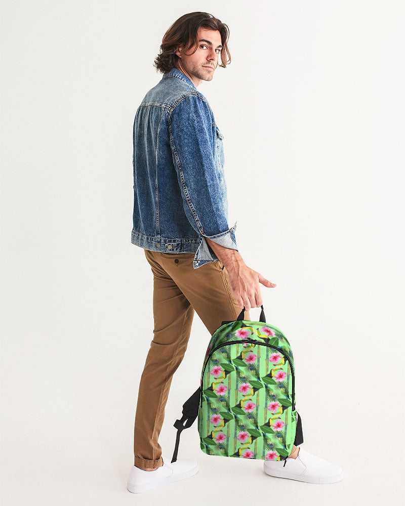 We all love an extra-large bag that has room for all the things you use throughout the day. Our waterproof Safari Printed Large Backpack has two zip pockets, a small slip pocket, a laptop sleeve, and two exterior side pockets to keep your items dry and safe. Available in blue, green, and pink safari jungle print.