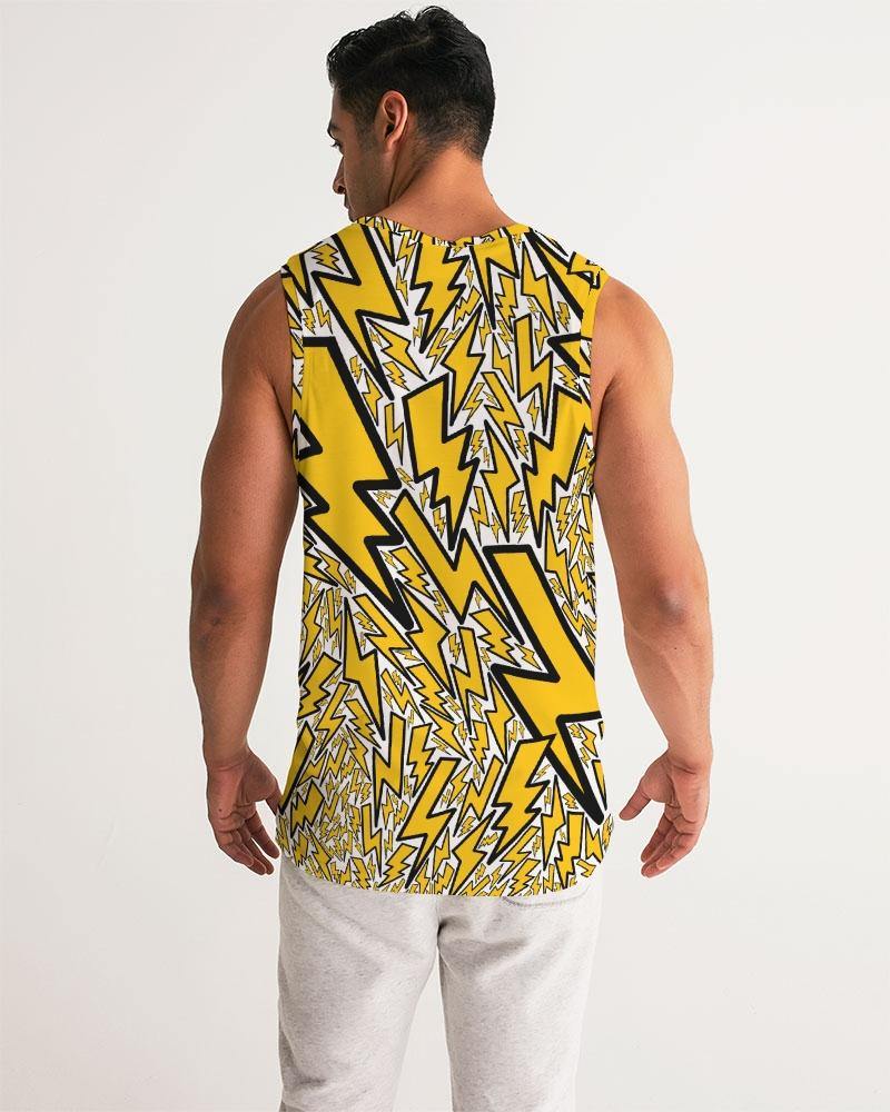 Inspired by 90’s style lightning bolts, I created a collage using three main shapes that are used throughout the entire design. They are scattered all around in various sizes and positions to create a design that is truly electrifying.