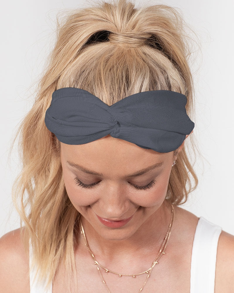 Our Twist Knot Headband is double lined and made from soft lightweight chiffon with an elastic back to provide a comfortable and flattering hairstyle all day long.