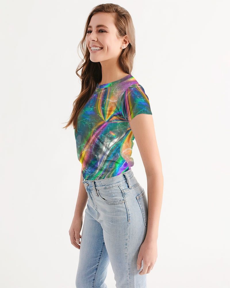 Step out with an instant classic! Dressed up or down, our Fitted Tee offers complete comfort and style. Handmade with premium wear-resistant fabric, show off your curves in style with this colorful tee.