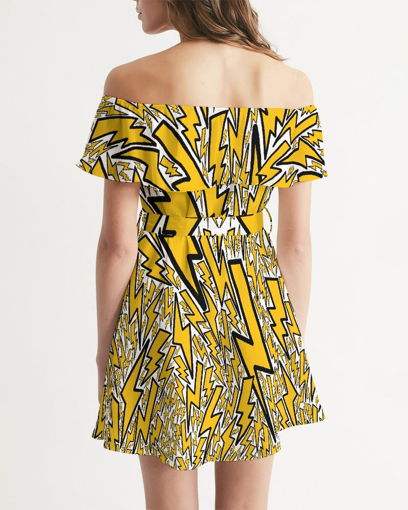 High Voltage Off The Shoulder Dress - Alias Unknown