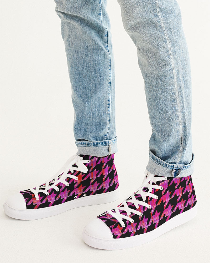 Agent Houndstooth Men's Sized High Top Sneakers