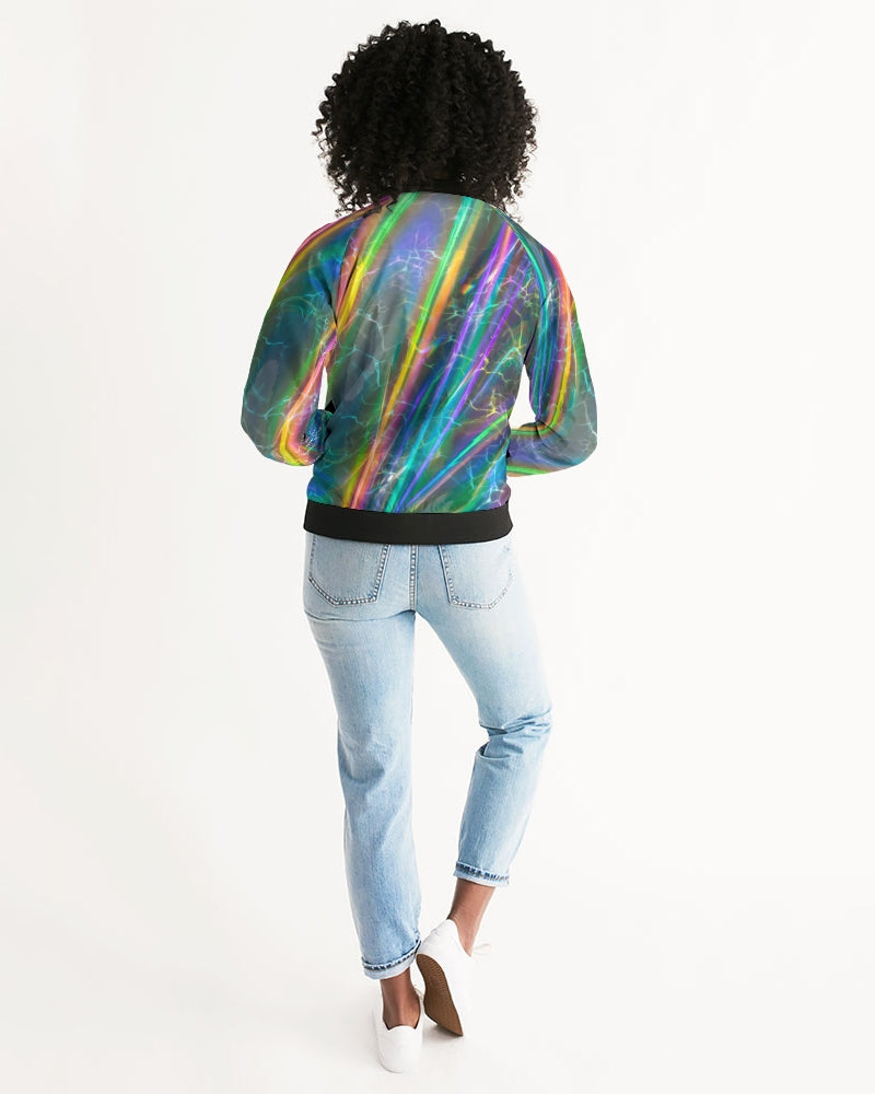 Hand-cut and crafted with care, our custom Bomber Jacket will set off any look! Its lightweight, airy fabric is lined with the perfect amount of insulation making this great to wear all year long.
