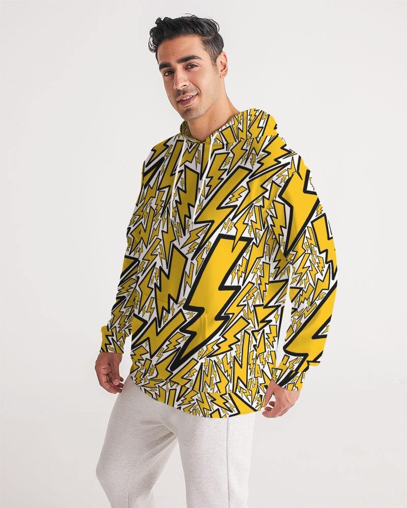 Inspired by 90’s style lightning bolts, I created a collage using three main shapes that are used throughout the entire design. They are scattered all around in various sizes and positions to create a design that is truly electrifying.