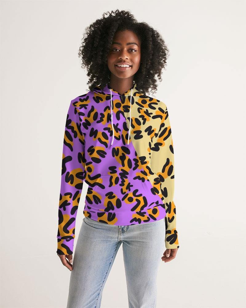 This print was created by using the letters in "Alias Unknown" to create abstract spots similar to a cheetah then placed on different background colors. These bright two-tone designs are the perfect combination of casual and classy. 