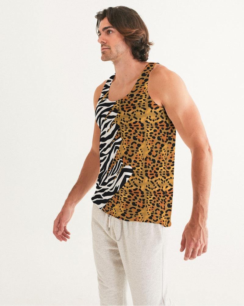The unisex design features two classic animal prints battling it out on your clothes. A detailed cheetah print with a fierce zebra print melting off the sides. The design looks great styled with both animal prints or with black and white apparel.