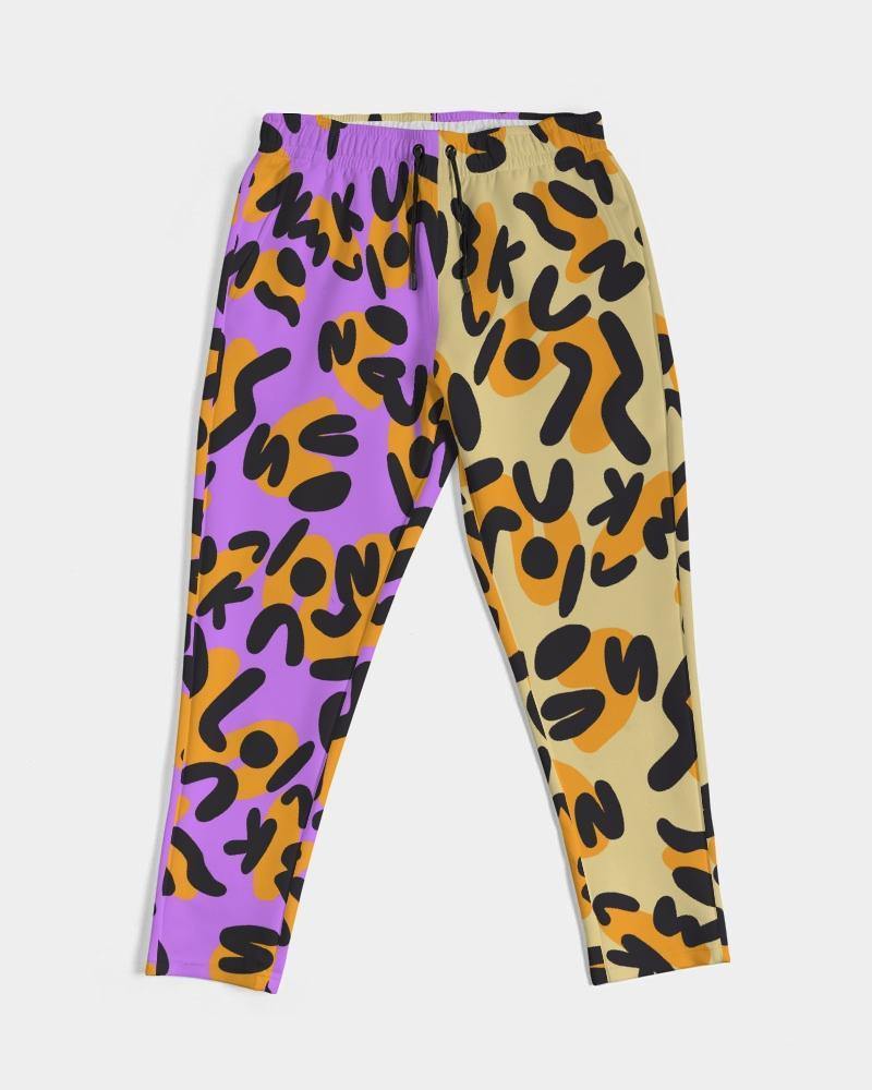 This print was created by using the letters in "Alias Unknown" to create abstract spots similar to a cheetah then placed on different background colors. These bright two-tone designs are the perfect combination of casual and classy.